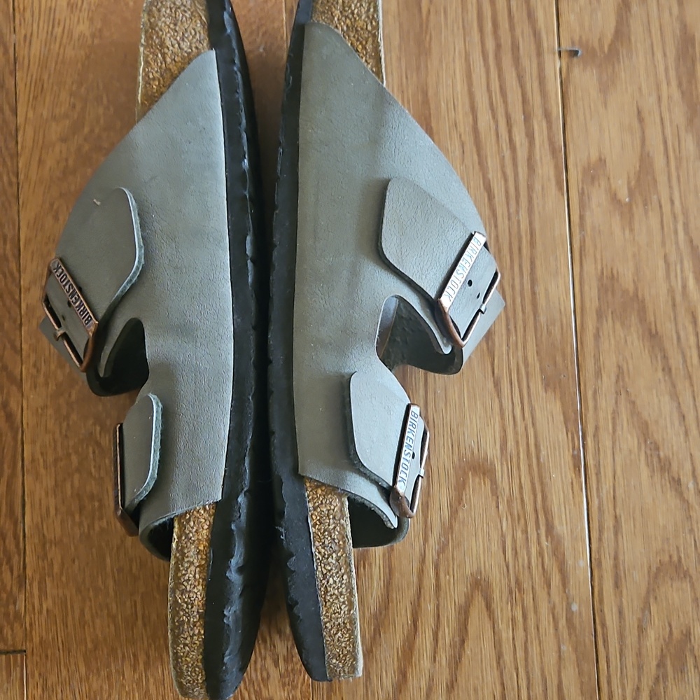 Birkenstock Brown Suede Double-Buckle Slides - Picture 7 of 7